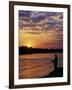 Zambezi National Park, Sausage Tree Camp, Fly-Fishing for Tiger Fish at Sunset on River, Zambia-John Warburton-lee-Framed Photographic Print