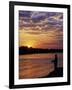 Zambezi National Park, Sausage Tree Camp, Fly-Fishing for Tiger Fish at Sunset on River, Zambia-John Warburton-lee-Framed Photographic Print