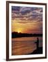 Zambezi National Park, Sausage Tree Camp, Fly-Fishing for Tiger Fish at Sunset on River, Zambia-John Warburton-lee-Framed Photographic Print