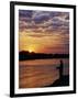 Zambezi National Park, Sausage Tree Camp, Fly-Fishing for Tiger Fish at Sunset on River, Zambia-John Warburton-lee-Framed Photographic Print