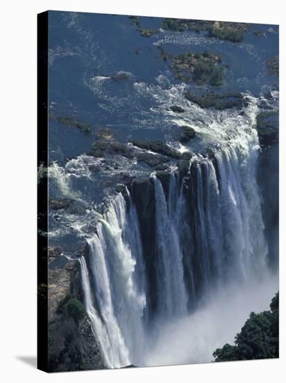 Zambezi River Flowing over Victoria Falls, Mosi-Oa-Tunya National Park, Zambia-Paul Souders-Stretched Canvas