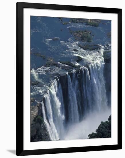 Zambezi River Flowing over Victoria Falls, Mosi-Oa-Tunya National Park, Zambia-Paul Souders-Framed Photographic Print