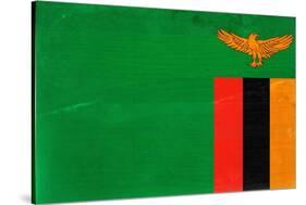 Zambia Flag Design with Wood Patterning - Flags of the World Series-Philippe Hugonnard-Stretched Canvas