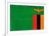 Zambia Flag Design with Wood Patterning - Flags of the World Series-Philippe Hugonnard-Framed Art Print