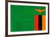 Zambia Flag Design with Wood Patterning - Flags of the World Series-Philippe Hugonnard-Framed Art Print