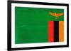 Zambia Flag Design with Wood Patterning - Flags of the World Series-Philippe Hugonnard-Framed Art Print