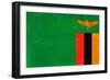 Zambia Flag Design with Wood Patterning - Flags of the World Series-Philippe Hugonnard-Framed Art Print