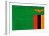 Zambia Flag Design with Wood Patterning - Flags of the World Series-Philippe Hugonnard-Framed Art Print