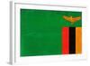 Zambia Flag Design with Wood Patterning - Flags of the World Series-Philippe Hugonnard-Framed Art Print