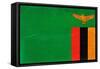 Zambia Flag Design with Wood Patterning - Flags of the World Series-Philippe Hugonnard-Framed Stretched Canvas