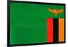 Zambia Flag Design with Wood Patterning - Flags of the World Series-Philippe Hugonnard-Framed Art Print