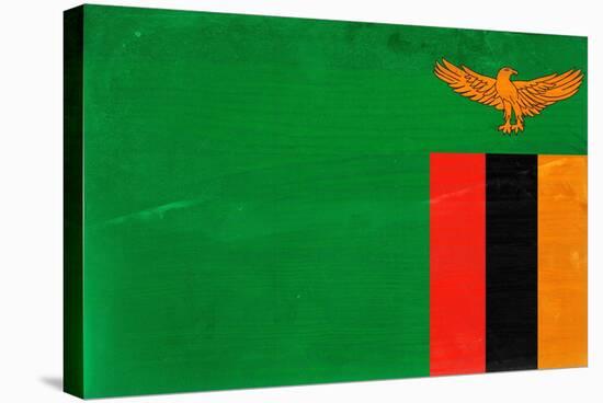 Zambia Flag Design with Wood Patterning - Flags of the World Series-Philippe Hugonnard-Stretched Canvas