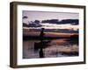 Zambia Game Scout Poling Mokorro Along Lukulu River at Sunset-John Warburton-lee-Framed Photographic Print