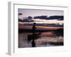 Zambia Game Scout Poling Mokorro Along Lukulu River at Sunset-John Warburton-lee-Framed Photographic Print