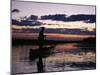 Zambia Game Scout Poling Mokorro Along Lukulu River at Sunset-John Warburton-lee-Mounted Photographic Print