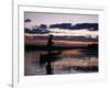 Zambia Game Scout Poling Mokorro Along Lukulu River at Sunset-John Warburton-lee-Framed Photographic Print