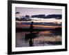 Zambia Game Scout Poling Mokorro Along Lukulu River at Sunset-John Warburton-lee-Framed Photographic Print