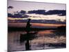 Zambia Game Scout Poling Mokorro Along Lukulu River at Sunset-John Warburton-lee-Mounted Photographic Print