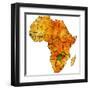 Zambia on Actual Map of Africa-michal812-Framed Art Print