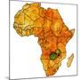 Zambia on Actual Map of Africa-michal812-Mounted Art Print