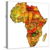 Zambia on Actual Map of Africa-michal812-Stretched Canvas