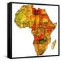 Zambia on Actual Map of Africa-michal812-Framed Stretched Canvas