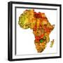 Zambia on Actual Map of Africa-michal812-Framed Premium Giclee Print