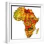 Zambia on Actual Map of Africa-michal812-Framed Premium Giclee Print