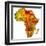 Zambia on Actual Map of Africa-michal812-Framed Art Print