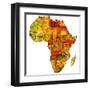 Zambia on Actual Map of Africa-michal812-Framed Art Print