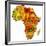 Zambia on Actual Map of Africa-michal812-Framed Art Print