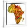 Zambia on Actual Map of Africa-michal812-Framed Art Print