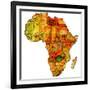 Zambia on Actual Map of Africa-michal812-Framed Art Print