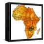 Zambia on Actual Map of Africa-michal812-Framed Stretched Canvas