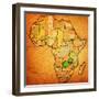 Zambia on Actual Map of Africa-michal812-Framed Art Print