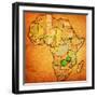 Zambia on Actual Map of Africa-michal812-Framed Art Print