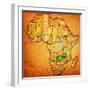 Zambia on Actual Map of Africa-michal812-Framed Art Print