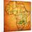 Zambia on Actual Map of Africa-michal812-Mounted Art Print