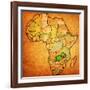 Zambia on Actual Map of Africa-michal812-Framed Art Print