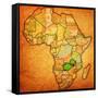 Zambia on Actual Map of Africa-michal812-Framed Stretched Canvas