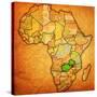 Zambia on Actual Map of Africa-michal812-Stretched Canvas