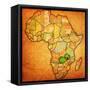 Zambia on Actual Map of Africa-michal812-Framed Stretched Canvas