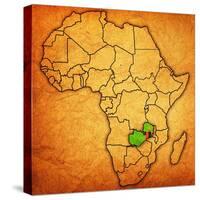 Zambia on Actual Map of Africa-michal812-Stretched Canvas