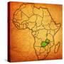 Zambia on Actual Map of Africa-michal812-Stretched Canvas