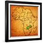 Zambia on Actual Map of Africa-michal812-Framed Art Print