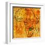 Zambia on Actual Map of Africa-michal812-Framed Art Print