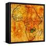 Zambia on Actual Map of Africa-michal812-Framed Stretched Canvas