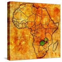 Zambia on Actual Map of Africa-michal812-Stretched Canvas