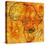 Zambia on Actual Map of Africa-michal812-Stretched Canvas