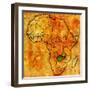 Zambia on Actual Map of Africa-michal812-Framed Art Print